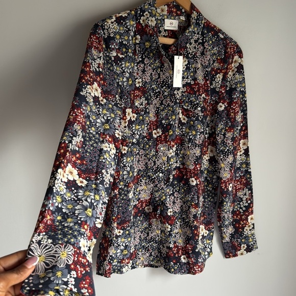 NEW Adriano Goldschmied Sutton Silk Shirt Medium - Picture 7 of 12